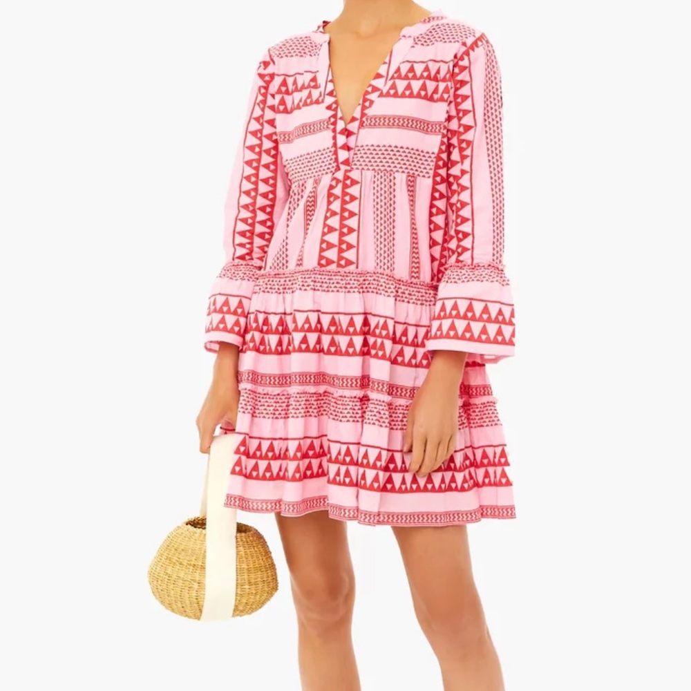 Tuckernuck Pink Salma Dress Pomander Place Size large  NWT